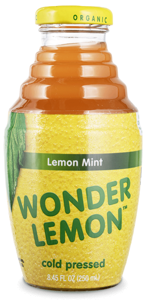 Wonder Lemon Lemon Mint 100% organic cold-pressed juice with shadow