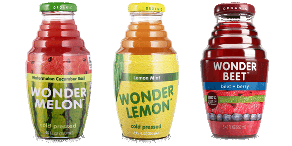Wonder Juice 100% organic cold-pressed juices three packages